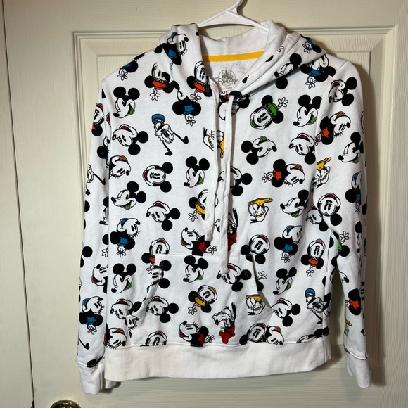 Disney Hoodie Sweatshirt Pullover Mickey Minnie Donald Goofy Pluto Faces SZ S - Picture 1 of 11